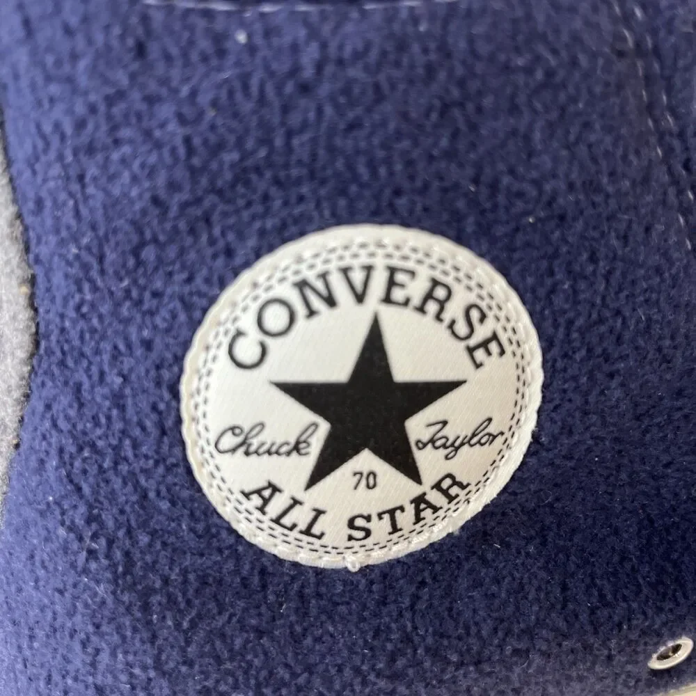 Converse NEW Chuck 70 Hi Red‎ Navy Black Fluff Fleece Shoes Sneakers M9.5 W11.5 - Picture 12 of 16